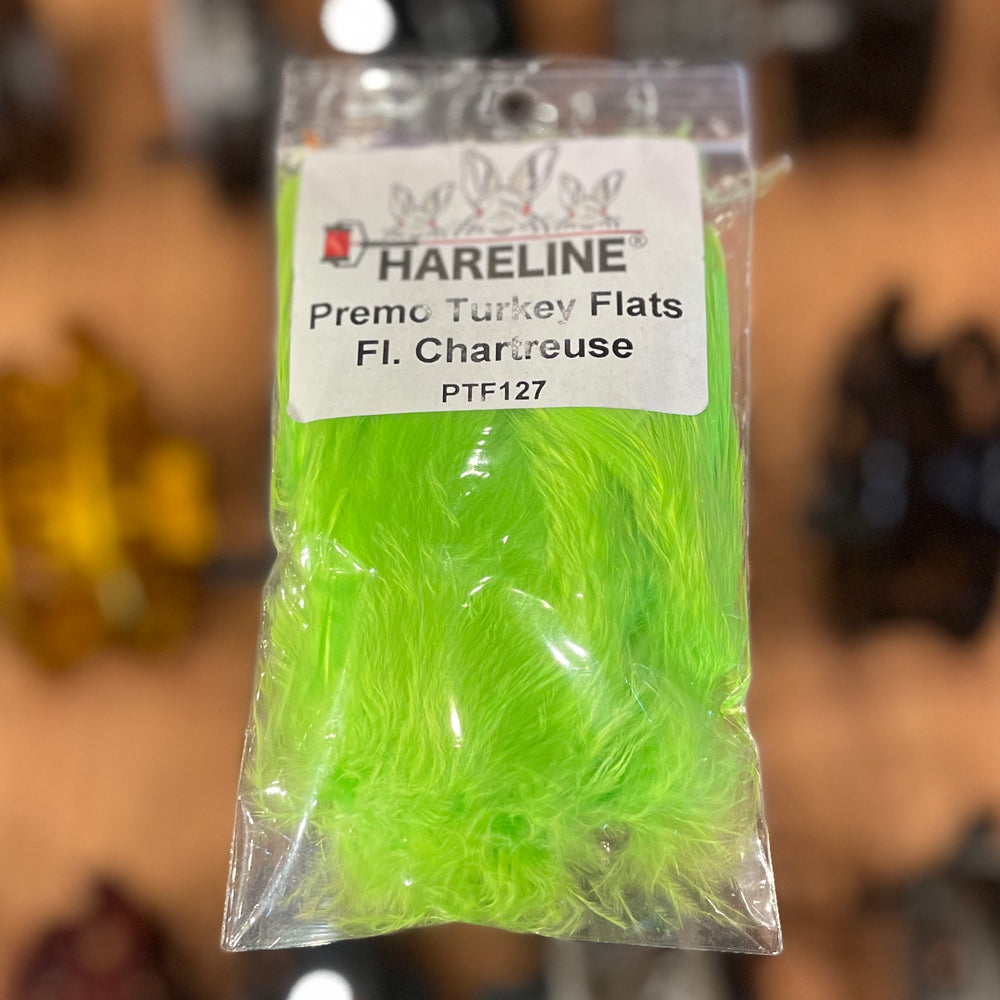 Hareline Premo Turkey Flats Fluorescent Chartreuse